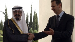 Le roi Abdallah d'Arabie saoudite et le pr�sident syrien Bachar Al-Assad � Damas. Avant de se rendre � Beyrouth, les deux chefs d'�tat se sont rencontr�s dans la capitale syrienne.