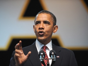 Le président des États-Unis, Barack Obama, lors de son discours à Atlanta, en Géorgie