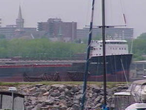 Un navire dans la voie maritime du Saint-Laurent