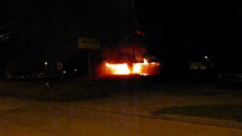L'�glise Notre-Dame de Roberval en feu