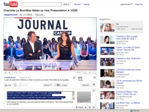 Michel Denisot et Charlotte Le Bon sur le plateau du Grand Journal.