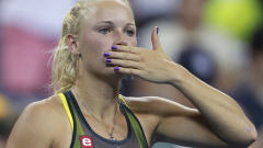 Caroline Wozniacki a remerci� les spectateurs encore pr�sents.