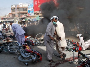 Le site de l'explosion, dans la ville de Quetta
