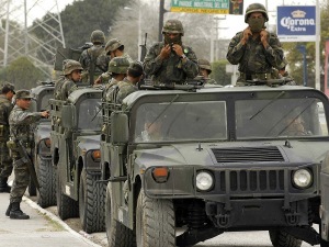 Un convoi de militaires mexicains dans la région de Tamaulipas.