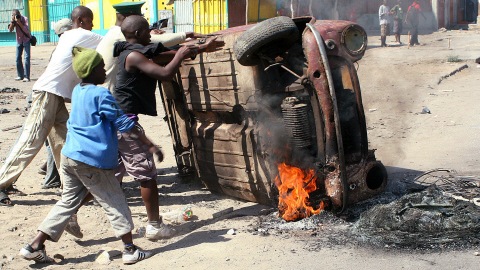 Des protestataires � Maputo