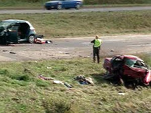 Véhicules accidentés sur la 20