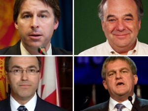 Shawn Graham, Jack MacDougall, Roger Duguay et David Alward