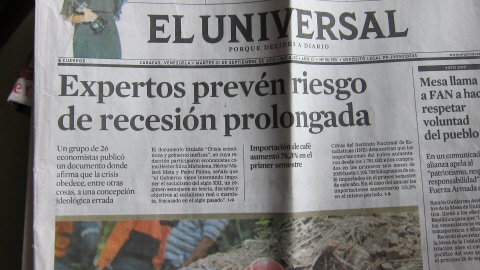 La une d'un journal du Venezuela