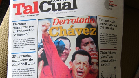 � Chavez d�fait �, affiche le quotidien.