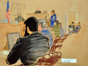 Croquis judiciaire du procès d'Omar Khadr