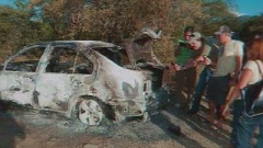 La voiture dans laquelle le corps de Daniel Dion a été retrouvé.