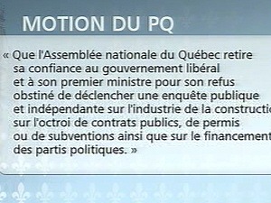 Motion de censure du Parti québécois