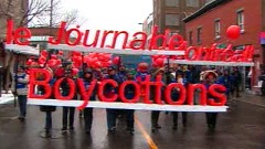 Une manifestation de soutien aux journalistes en lock-out du Journal de Montréal s'est tenue samedi à Montréal. 