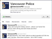 Compte Twitter du service de police de Vancouver