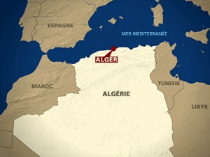 Carte d'Alger, en Algérie
