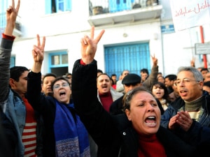 Manifestation à Tunis, le 27 décembre