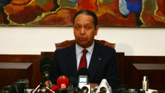 Jean-Claude Duvalier en conférence de presse à Pétionville, le 21 janvier 2011