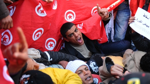 Manifestants à Tunis