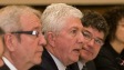 Le chef du Bloc qu�b�cois, Gilles Duceppe, lors de la r�union de son caucus � Qu�bec.