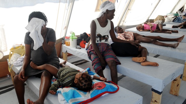 Un centre de traitement du choléra de Médecins sans frontières à Port-au-Prince, le 22 décembre 2010