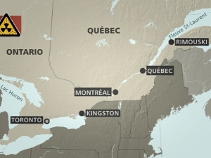 Carte du parcours des navires sur le St-laurent