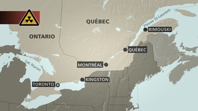 Carte du parcours des navires sur le Saint-Laurent