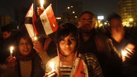 Les manifestants ont tenu une vigile à la place Tahrir.