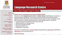 capture du site internet du centre de recherche sur le langage