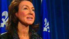 La ministre des Ressources naturelles Nathalie Normandeau, en conférence de presse le 2 mars 2010.