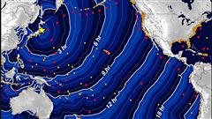 Avance du tsunami dans le Pacifique