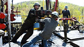 Forage d'un puits de gaz de schiste aux États-Unis.
