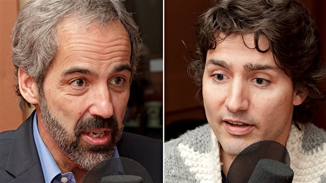 Les politiciens Daniel Paillé et Justin Trudeau