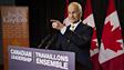 Le chef n�o-d�mocrate Jack Layton, lors d'un point de presse � Toronto (3 mai 2011) 