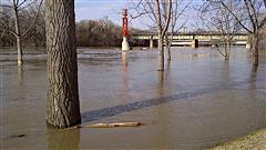 La rivière Rouge a atteint son niveau maximal mercredi à Winnipeg.