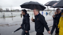 Jean Charest en visite à Saint-Jean-sur-Richelieu, le 5 mai 2011