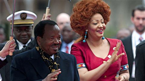 Le président du Cameroun, Paul Biya, et son épouse