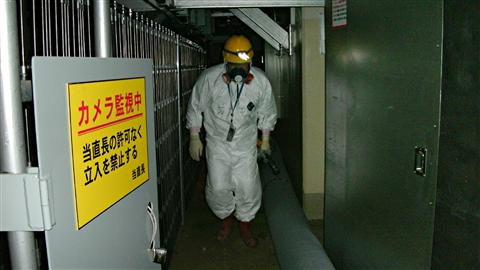Employé dans la centrale nucléaire de Fukushima