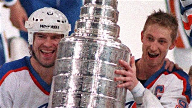 Mark Messier et Wayne Gretzky, en 1988