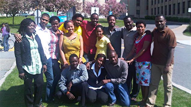 Groupe d'étudiants haïtiens à Montréal.