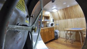 La cuisine du vaisseau de la mission Mars 500