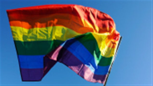 La bandera de los homosexuales del mundo. Símbolo de tolerancia y respeto.
