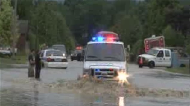 Un secteur inondé à Gatineau