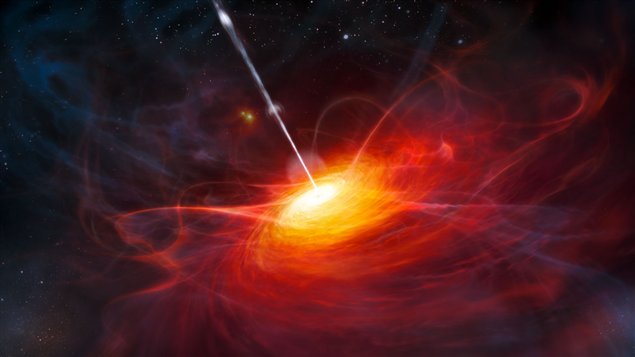 Une représentation artistique du quasar ULAS J1120+0641
