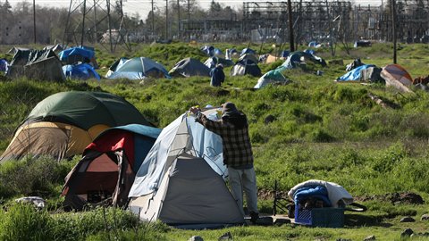 Un camp de sans-abri à Sacramento en Californie en 2009.