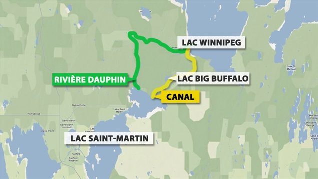 Les travaux de construction d'un canal d'urgence entre le las Saint-Martin et le lac Winnipeg ont commencé.