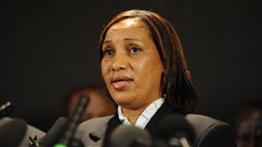 Nafissatou Diallo parle devant la presse pour la première fois le 28 juillet 2011, à New York.