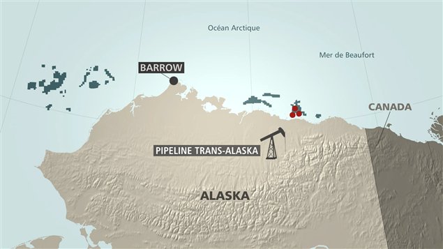Carte montrant le site des forages prévus en Alaska