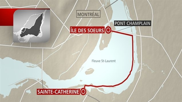 Graphique illustrant le trajet de l'estacade