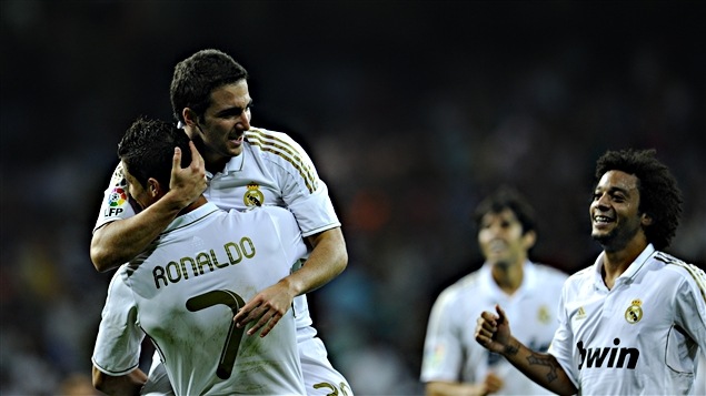 Des joueurs du Real Madrid en liesse