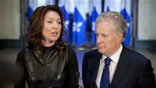 Nathalie Normandeau et le premier ministre du Québec, Jean Charest